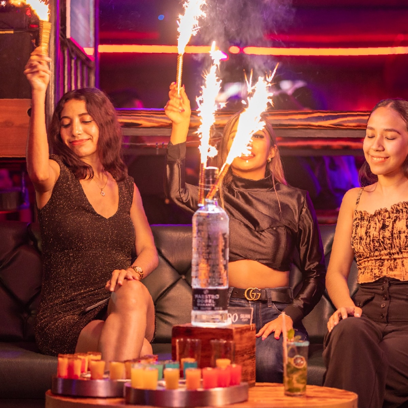 Sparklers on a club night in Cabo San Lucas
